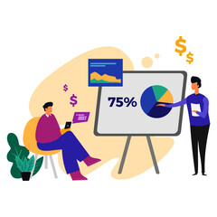 Flat vector illustration sales presentation