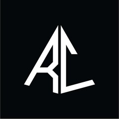 R C white triangle initials with a black background