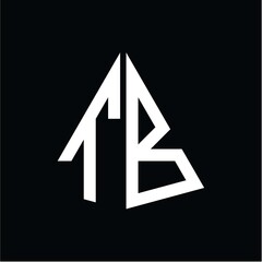 T B white triangle initials with a black background