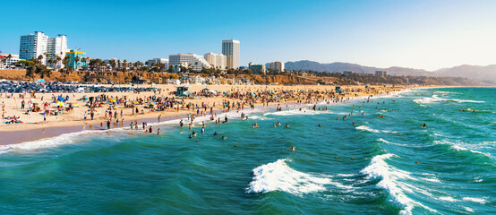 View of the Santa Monica beach in California