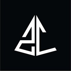 Z C white triangle initials with a black background