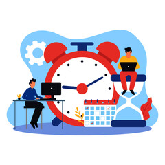 Flat vector illustration time management