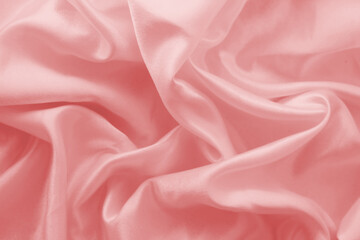 Background of silk pink fabric waves