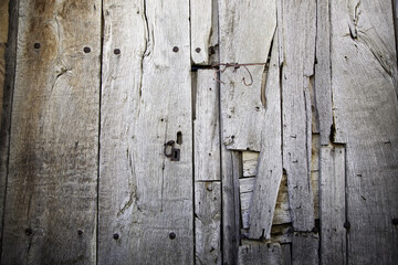 Old broken wooden door