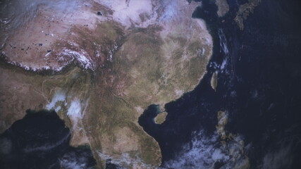 Animated pandemic world map of the coronavirus covid 19 spreading. Map of dark mainlands with orange colored cities icons with epidemic statistics. 3d rendering background 4K video.