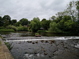 RIver Wye Bakewell in the Peak district Derbyshire UK