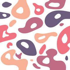 Abstract spoted seamless pattern. Biological cells tiled texture. Purple colors.