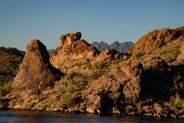 Fototapeta na wymiar Saguaro lake Arizona boat ride.