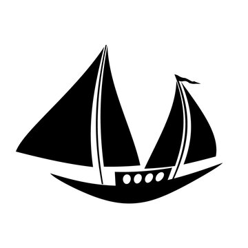 Sailing ship symbol icon.