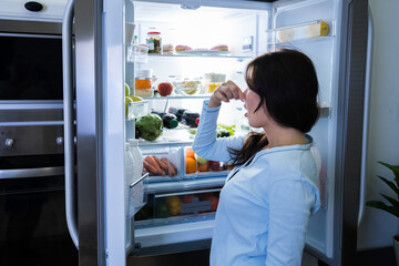 Fototapeta na wymiar Rotten Food Bad Smell Or Stink In Refrigerator