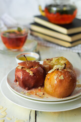 Baked apples, slow cooked with no sugar