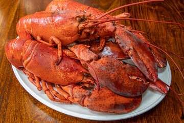 lobsters on a plate