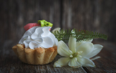 cupcake with whipped cream