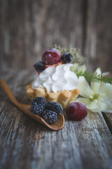 cake with berries