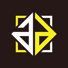 A D quadrangle monogram initials with square