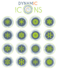 set of vector snowflakes