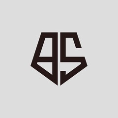 B S black pentagon initials with a gray background