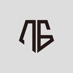 N G black pentagon initials with a gray background