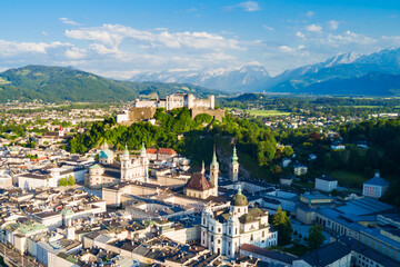 Fototapeta premium Salzburg aerial view, Austria
