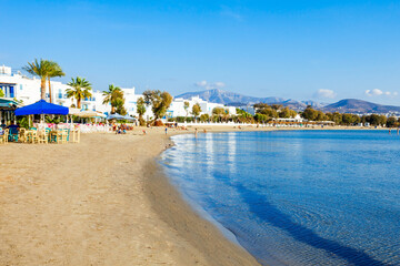 Fototapeta na wymiar Naxos city beach, Greece