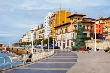 Naklejka premium Gijon city marina in Asturias, Spain