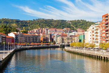 Nervion River embankment in Bilbao