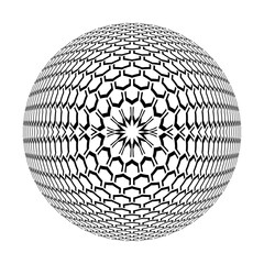 Abstract geometric circle rotation pattern. 3D illusion.