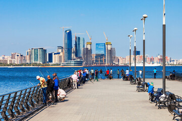 Fototapeta premium Baku boulevard, Caspian sea