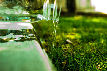 Mason Jar spilled water.