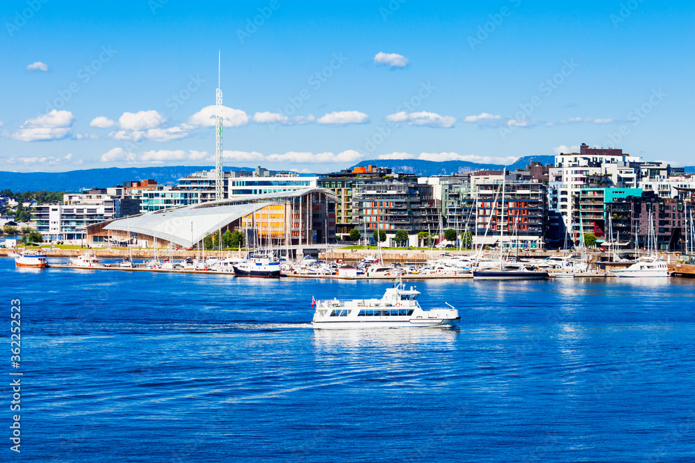 Poster Aker Brygge aerial view, Oslo