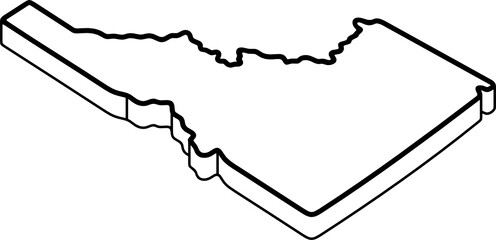 Three-dimensional map of Idaho State