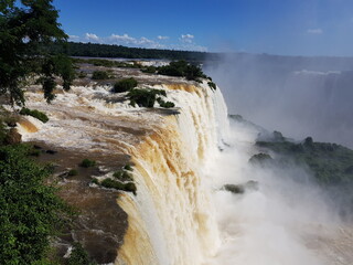 Falls in the mouth of the Iguaçu River National Park, Brazil.