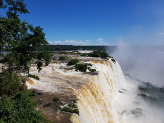 Falls in the mouth of the Iguaçu River National Park, Brazil.