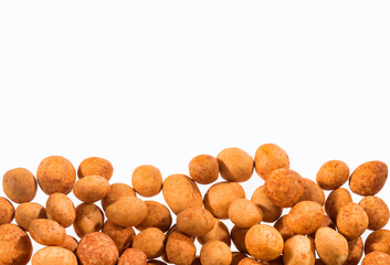 Organic mexican peanuts - Arachis hypogaea. Top view