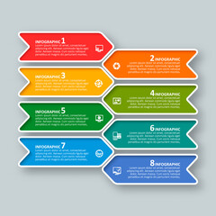 Abstract 3D Paper Infographics. Business template .Vector illustration