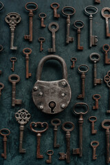 Vertical vintage keys pattern with paldlook