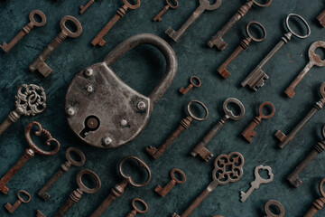 Vintage various keys pattern with paldlook