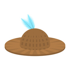 summer hat on white background