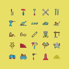 construction filled outline Icon. construction vector illustration on color background