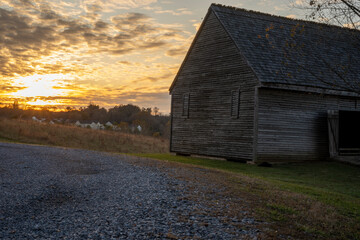 old barn at sunset © Matthew