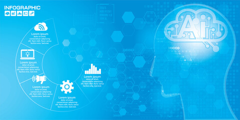 Abstract technology hi-tech background. Dark blue color.