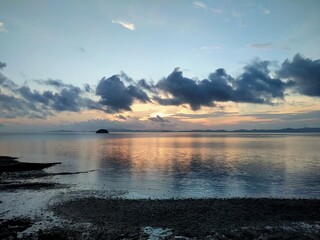 sunset over the lake