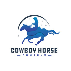 Obraz premium Cowboy rider logo design