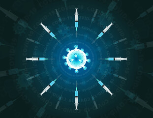 Covid-19 Virus and Medical Syringes design