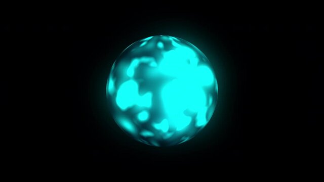 Abstract plasma sphere with a iridescent surface. 3D rendering background, computer generated