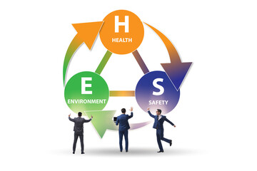 HSE concept for health safety environment with businessman