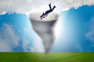 Bankruptcy and crisis concept with businessman