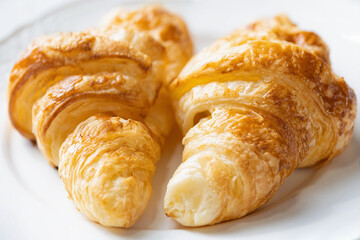 golden french croissants