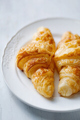 golden french croissants