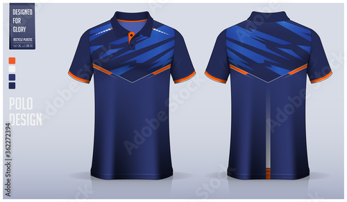 Download Blue Polo Shirt Mockup Template Design For Soccer Jersey Football Kit Sport Uniform And Casual Wear Vector Illustration Wall Mural Tondruangwit